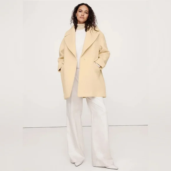 SOLD❣️NWT Banana Republic Double Faced Wool Blend Peacoat Size Small - Picture 5 of 9